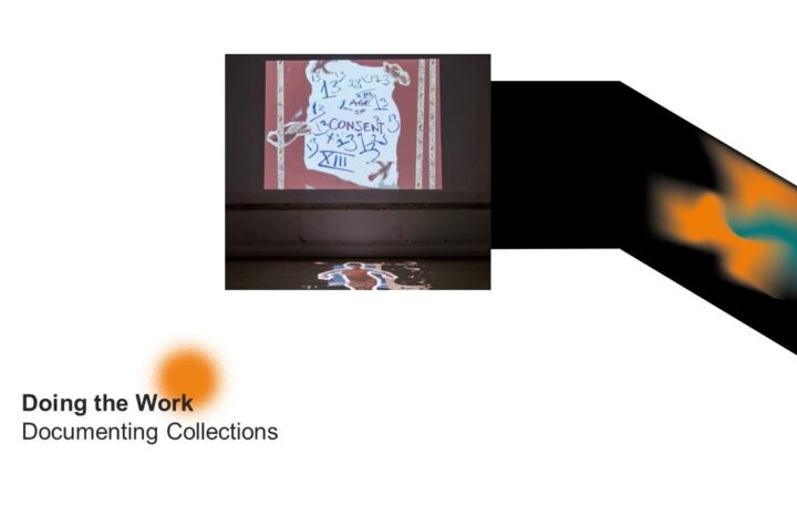 thumbnail image for YouTube video, the title screen reads Doing the Work: Documenting Collections